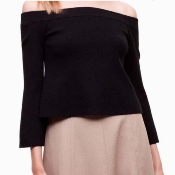 Aritzia Wilfred Fleur Sweater Bell Sleeve In Black - Picture 3 of 8